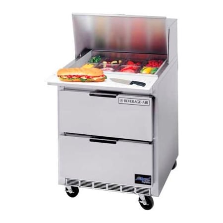 Beverage-Air Food Prep Tables SPED27 Elite Series Standard Top w/ Drawers, 27"W - SPED27HC-B
